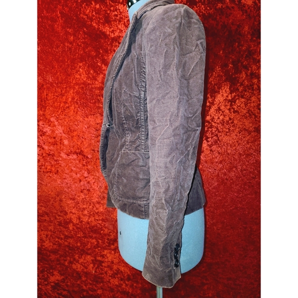 New York & Company Stretch Purple button up blazer with Pockets - Picture 3 of 5